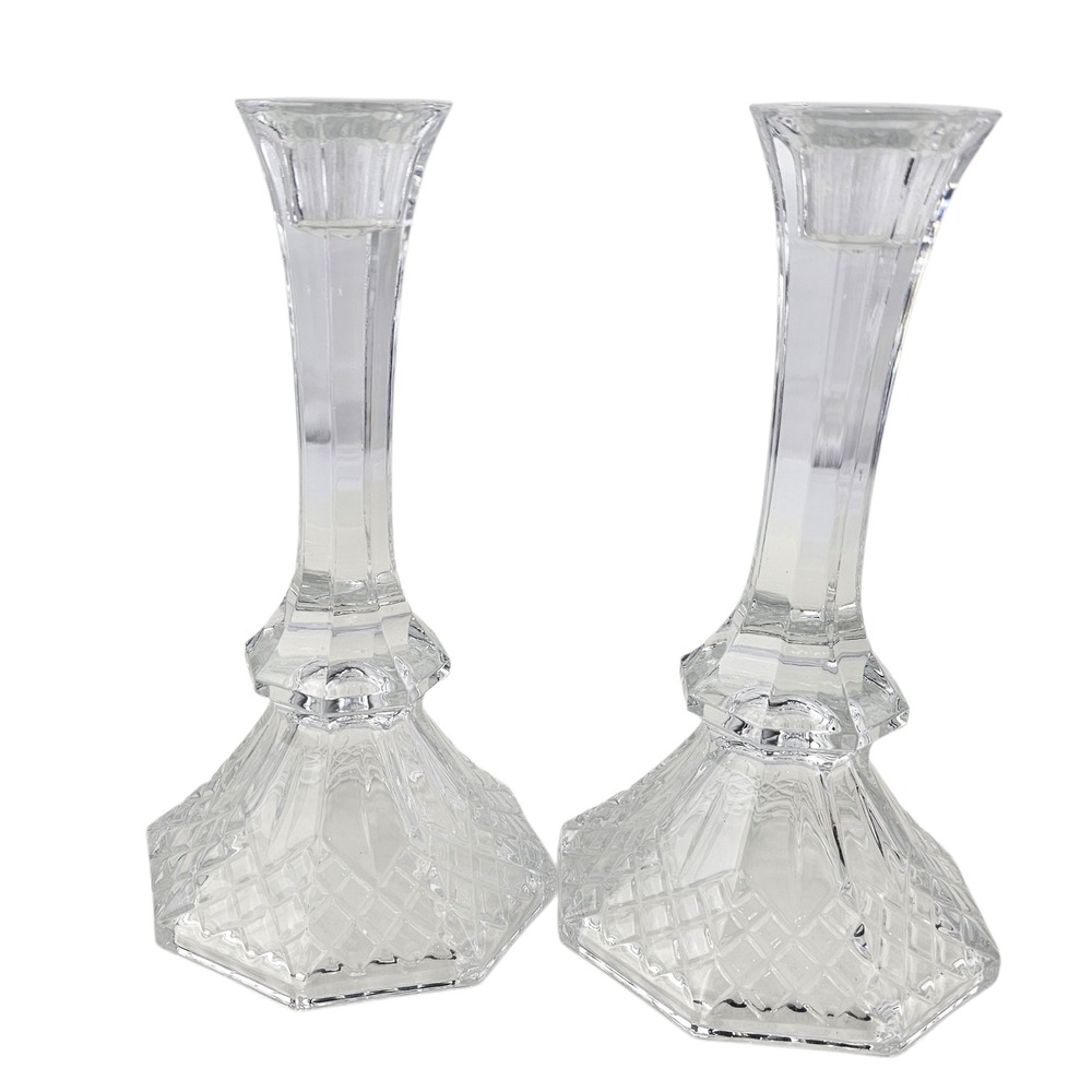 Crystal Glass Candlestick Holders‎ Set Home Decor Table Centerpiece